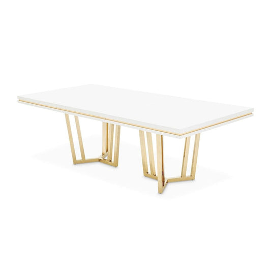 AICO by Michael Amini - Palm Gate Rectangular Dining Table - Cloud White - N9086000-108 veiw 1