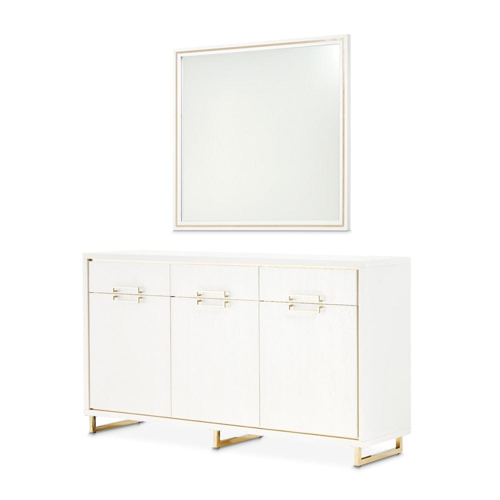 AICO by Michael Amini - Palm Gate Sideboard with Mirror - Cloud White - N9086007-260-108 veiw 1