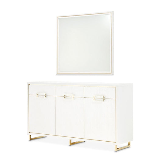AICO by Michael Amini - Palm Gate Sideboard with Mirror - Cloud White - N9086007-260-108 veiw 1