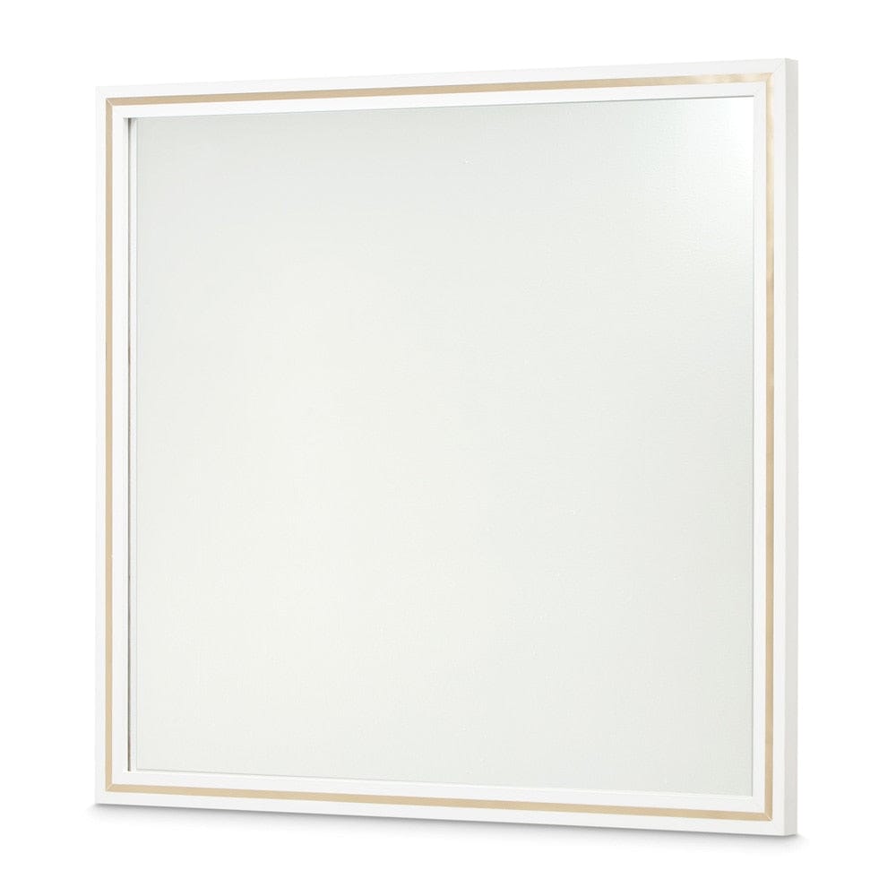 AICO by Michael Amini - Palm Gate Wall Mirror - Cloud White - N9086260-108 veiw 1