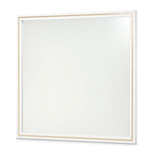 AICO by Michael Amini - Palm Gate Wall Mirror - Cloud White - N9086260-108 veiw 1