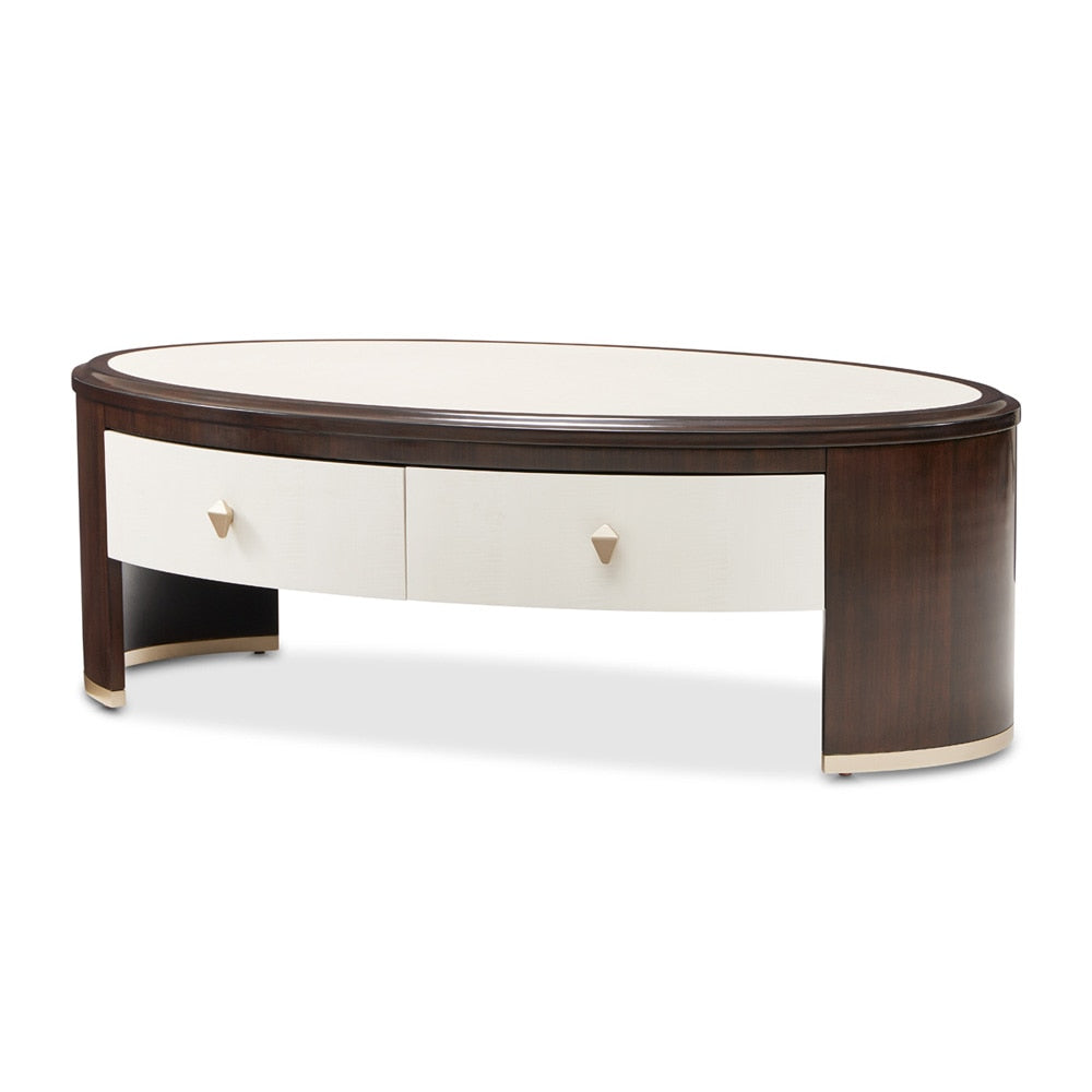 AICO by Michael Amini - Paris Chic Oval Cocktail Table - Espresso - NF9003201-409 veiw 1