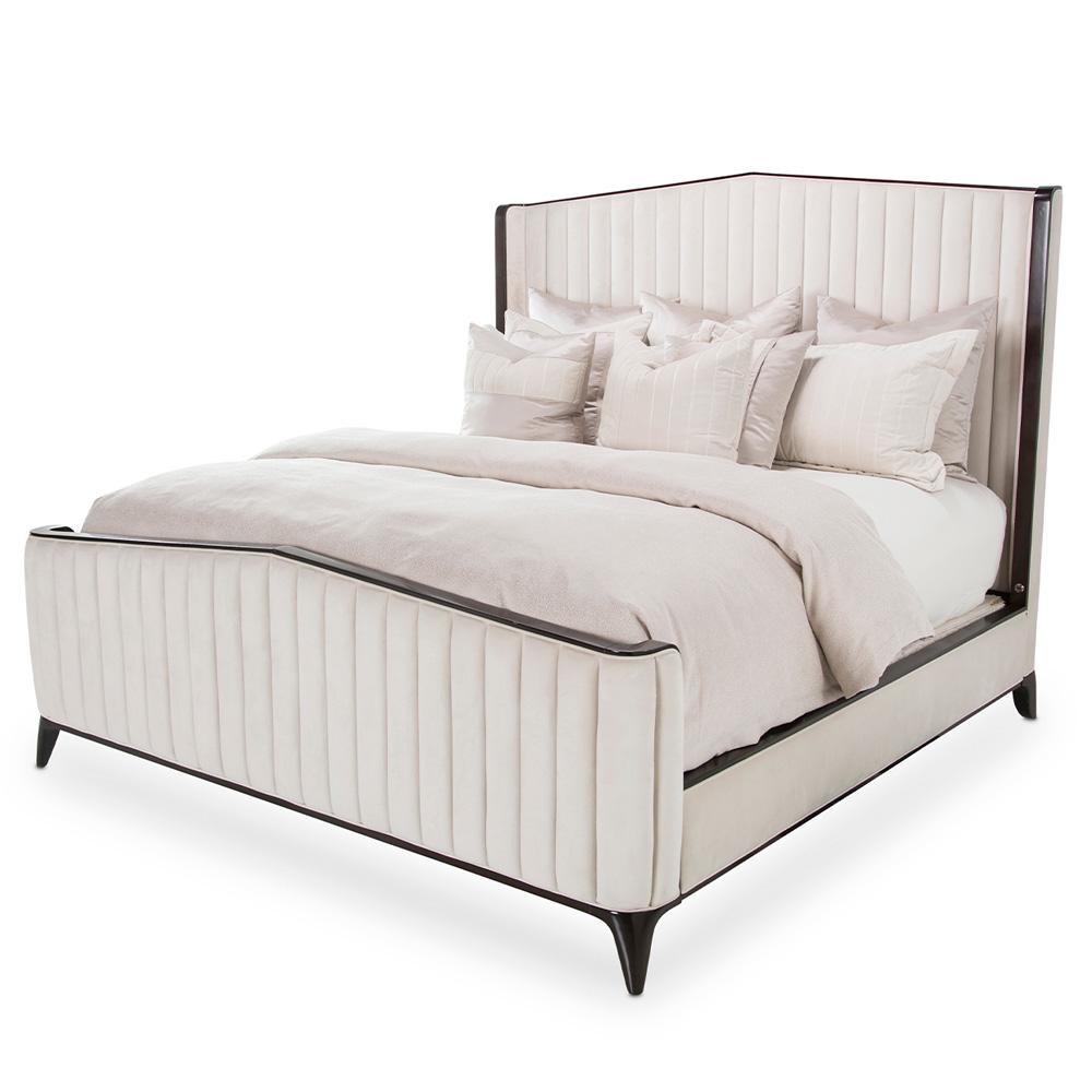 AICO by Michael Amini - Paris Chic Queen Channel Tufted Panel Bed - Espresso - NF9003000QN3-409 veiw 1