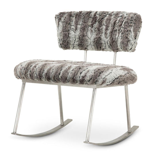 AICO by Michael Amini - Pebble Beach Rocker Chair MND in Brushed Silver Finish - KIA-PBBC834-MND-814 veiw 1