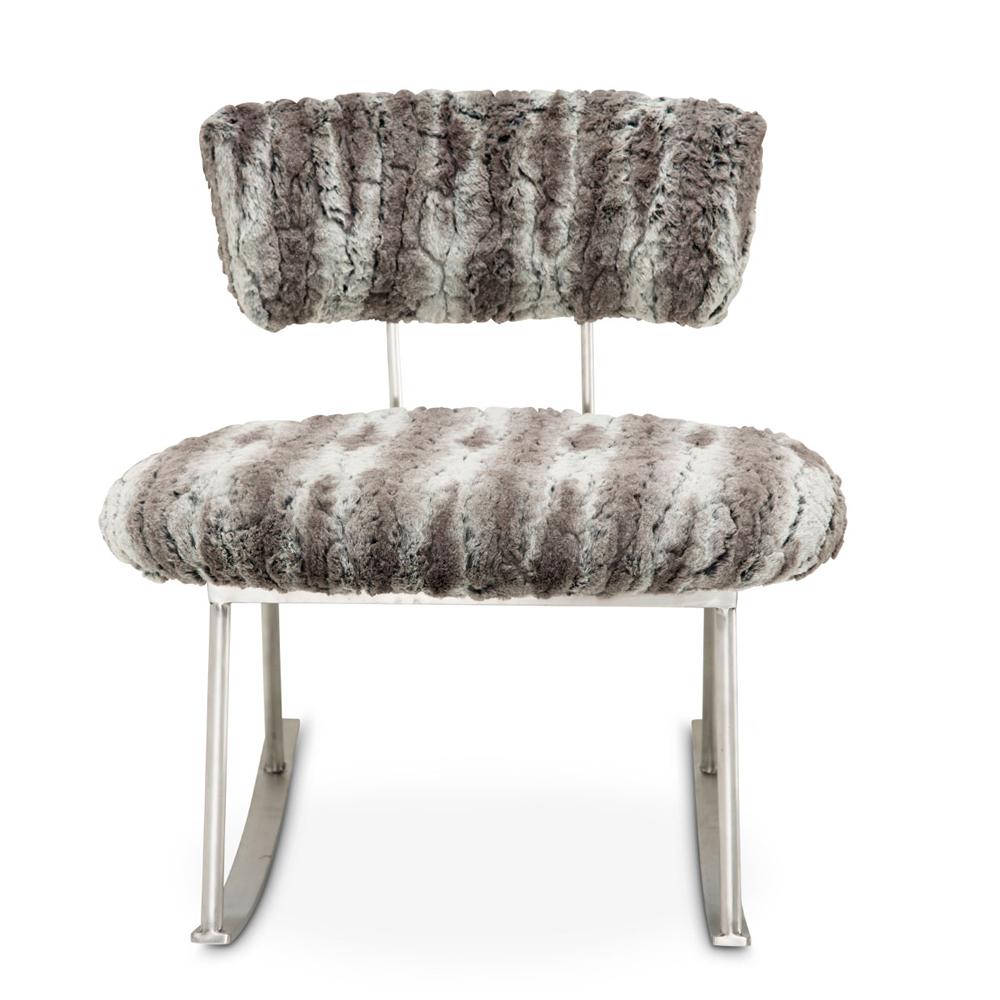 AICO by Michael Amini - Pebble Beach Rocker Chair MND in Brushed Silver Finish - KIA-PBBC834-MND-814 veiw 2