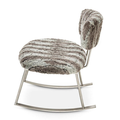 AICO by Michael Amini - Pebble Beach Rocker Chair MND in Brushed Silver Finish - KIA-PBBC834-MND-814 veiw 3