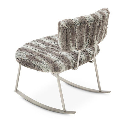 AICO by Michael Amini - Pebble Beach Rocker Chair MND in Brushed Silver Finish - KIA-PBBC834-MND-814 veiw 4