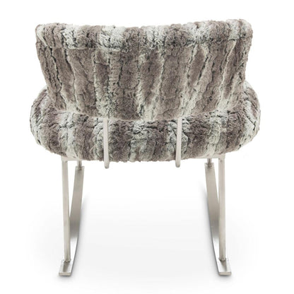 AICO by Michael Amini - Pebble Beach Rocker Chair MND in Brushed Silver Finish - KIA-PBBC834-MND-814 veiw 5