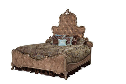 AICO by Michael Amini - Platine de Royale - Cal. King Panel Bed with Brown Fabric - Antique Platinum - 09000LCKPL3BF-101_CLOSEOUT veiw 1
