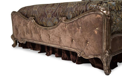 AICO by Michael Amini - Platine de Royale - Cal. King Panel Bed with Brown Fabric - Antique Platinum - 09000LCKPL3BF-101_CLOSEOUT veiw 4