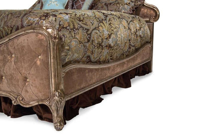 AICO by Michael Amini - Platine de Royale - Cal. King Panel Bed with Brown Fabric - Antique Platinum - 09000LCKPL3BF-101_CLOSEOUT veiw 5