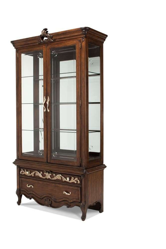 AICO by Michael Amini - Platine de Royale - Curio Cabinet - Light Espresso - 09505-229_CLOSEOUT veiw 1