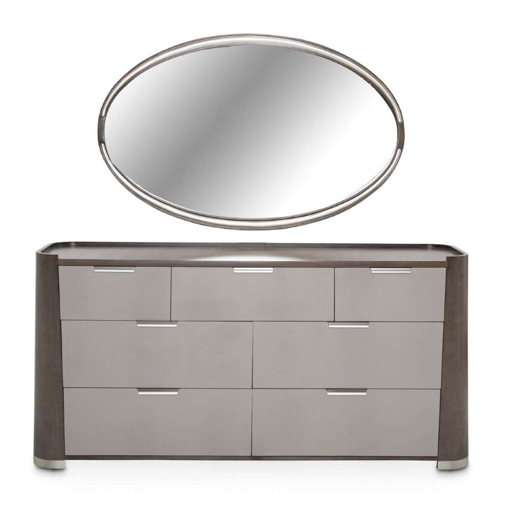 AICO by Michael Amini - Roxbury Park Dresser with Mirror - Slate - N9006050-260-220 veiw 2