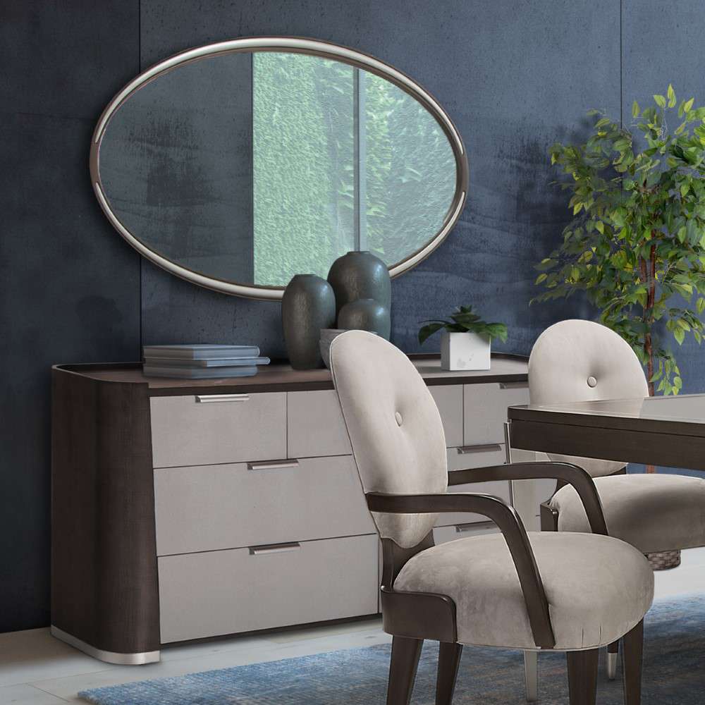 AICO by Michael Amini - Roxbury Park Dresser with Mirror - Slate - N9006050-260-220 veiw 5