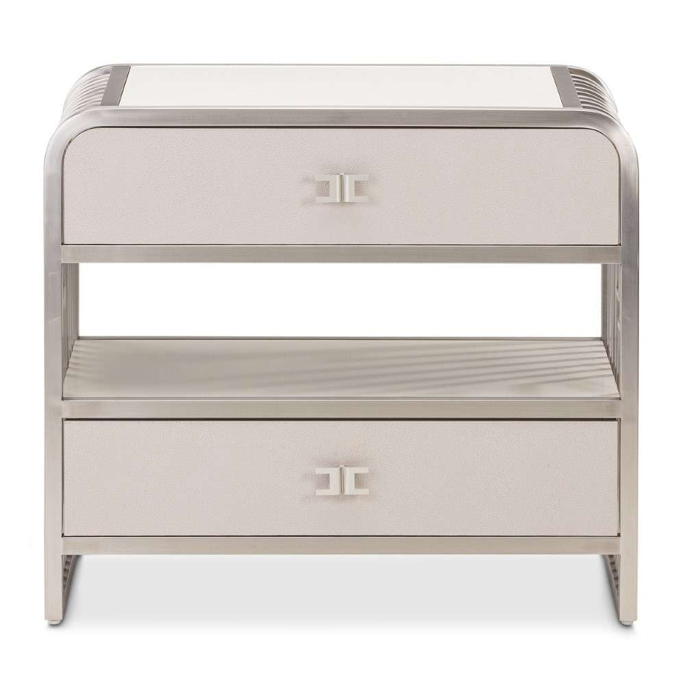 AICO by Michael Amini - Roxbury Park Metal Nightstand - Stainless Steel - N9006042-13 veiw 2