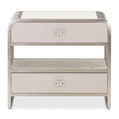 AICO by Michael Amini - Roxbury Park Metal Nightstand - Stainless Steel - N9006042-13 veiw 2