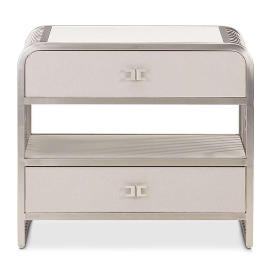 AICO by Michael Amini - Roxbury Park Metal Nightstand - Stainless Steel - N9006042-13 veiw 2