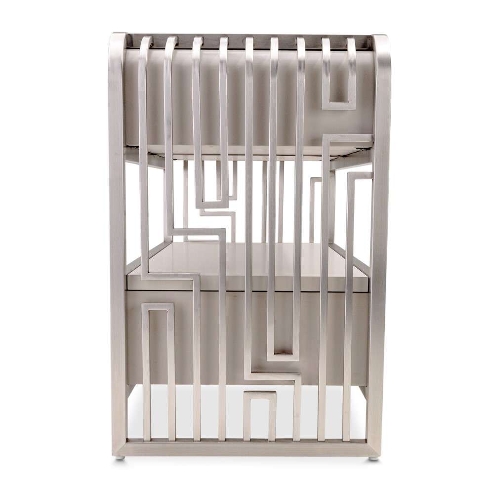 AICO by Michael Amini - Roxbury Park Metal Nightstand - Stainless Steel - N9006042-13 veiw 4