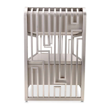 AICO by Michael Amini - Roxbury Park Metal Nightstand - Stainless Steel - N9006042-13 veiw 4