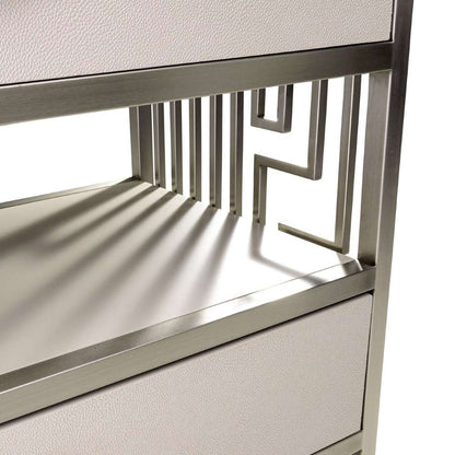 AICO by Michael Amini - Roxbury Park Metal Nightstand - Stainless Steel - N9006042-13 veiw 5