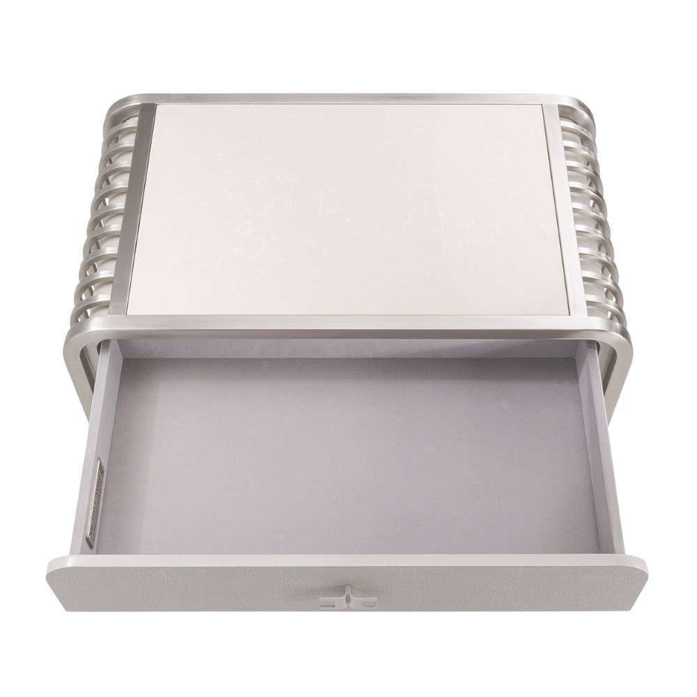 AICO by Michael Amini - Roxbury Park Metal Nightstand - Stainless Steel - N9006042-13 veiw 8