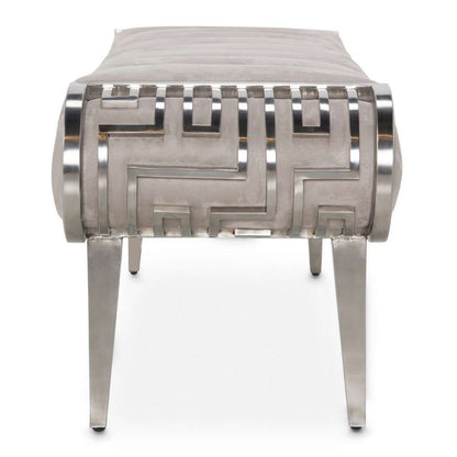 AICO by Michael Amini - Roxbury Park Tufted Bench - Stainless Steel - N9006904-13 veiw 4