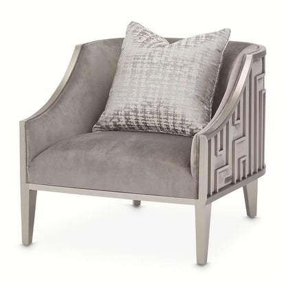 AICO by Michael Amini - Roxbury Park Velvet Accent Chair - Gray Pearl/Stainless Steel - N9006834-GRPRL-13 veiw 1