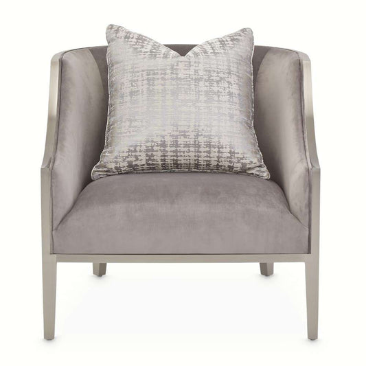 AICO by Michael Amini - Roxbury Park Velvet Accent Chair - Gray Pearl/Stainless Steel - N9006834-GRPRL-13 veiw 2