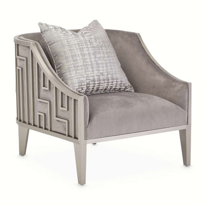 AICO by Michael Amini - Roxbury Park Velvet Accent Chair - Gray Pearl/Stainless Steel - N9006834-GRPRL-13 veiw 3
