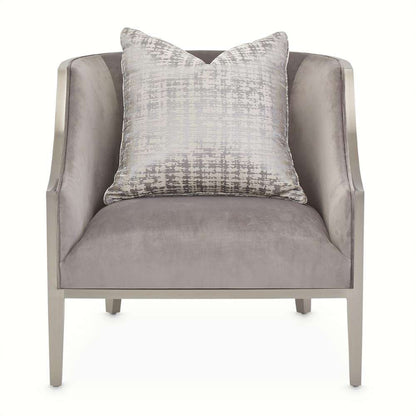 AICO by Michael Amini - Roxbury Park Velvet Accent Chair - Gray Pearl/Stainless Steel - N9006834-GRPRL-13 veiw 7