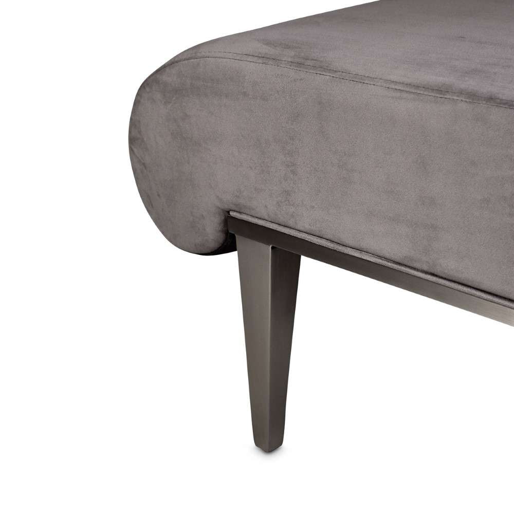 AICO by Michael Amini - Roxbury Park Velvet Chaise - Gray Pearl/Stainless Steel - N9006841-GRPRL-13 veiw 4