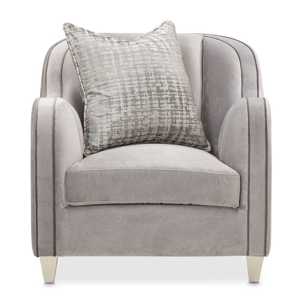 AICO by Michael Amini - Roxbury Park Velvet Matching Chair - Steel/Slate - N9006835-STEEL-220 veiw 2