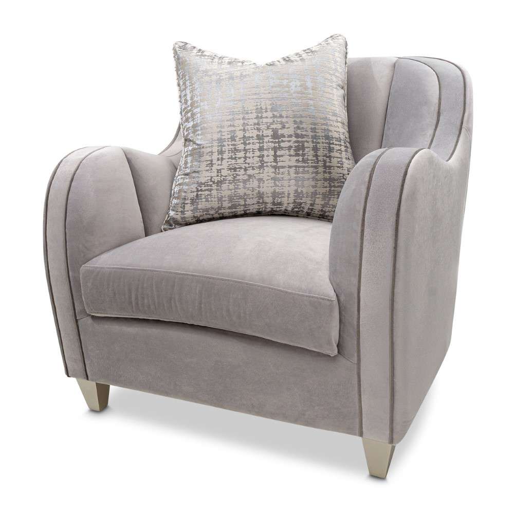 AICO by Michael Amini - Roxbury Park Velvet Matching Chair - Steel/Slate - N9006835-STEEL-220 veiw 4