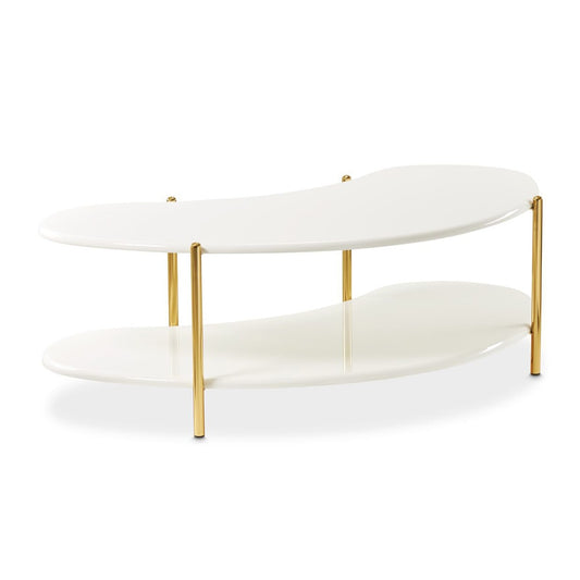 AICO by Michael Amini - Sassani Cocktail Table - Pearl White/Gold - LFR-SSNI201-128 veiw 1