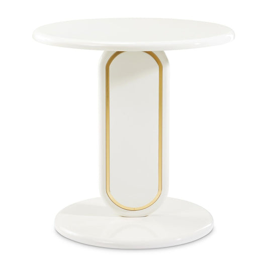 AICO by Michael Amini - Sassani End Table - Pearl White/Gold - LFR-SSNI202-128 veiw 1