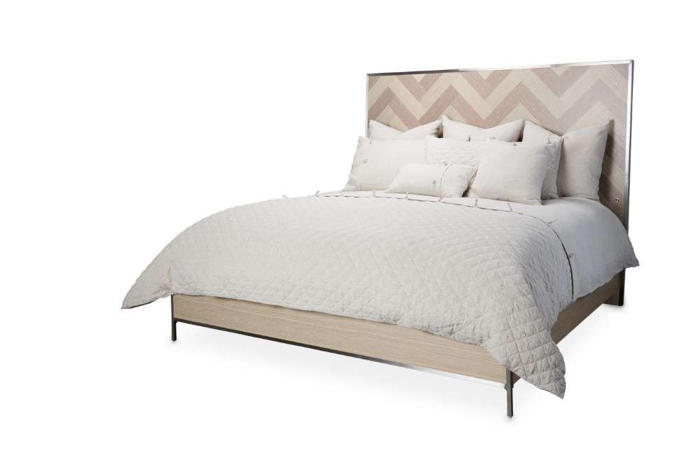 AICO by Michael Amini - Silverlake Village - Eastern King Panel Bed - Washed Oak - KI-SLVG000EK-129 veiw 5