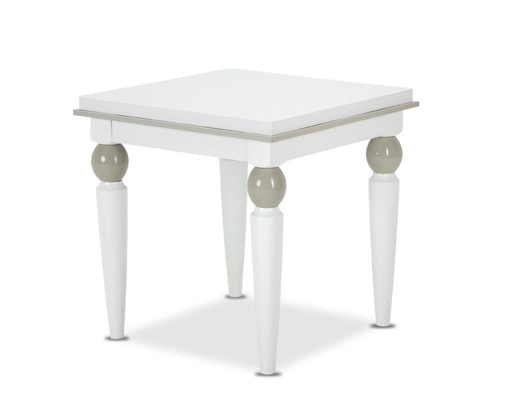 AICO by Michael Amini - Sky Tower End Table in Cloud White - 9025602-108_CLOSEOUT veiw 1