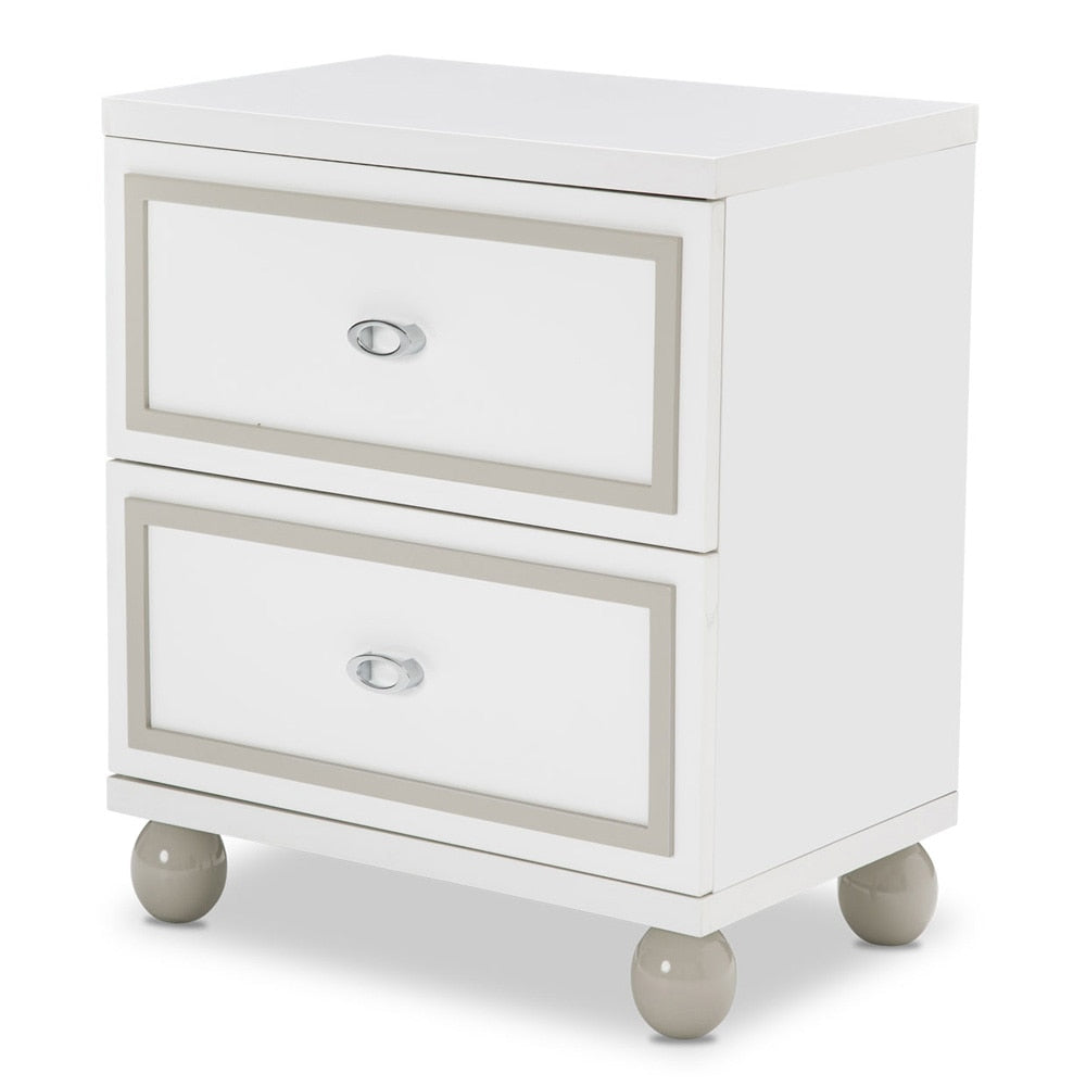 AICO by Michael Amini - Sky Tower Nightstand - Cloud White - N9025640-108 veiw 1