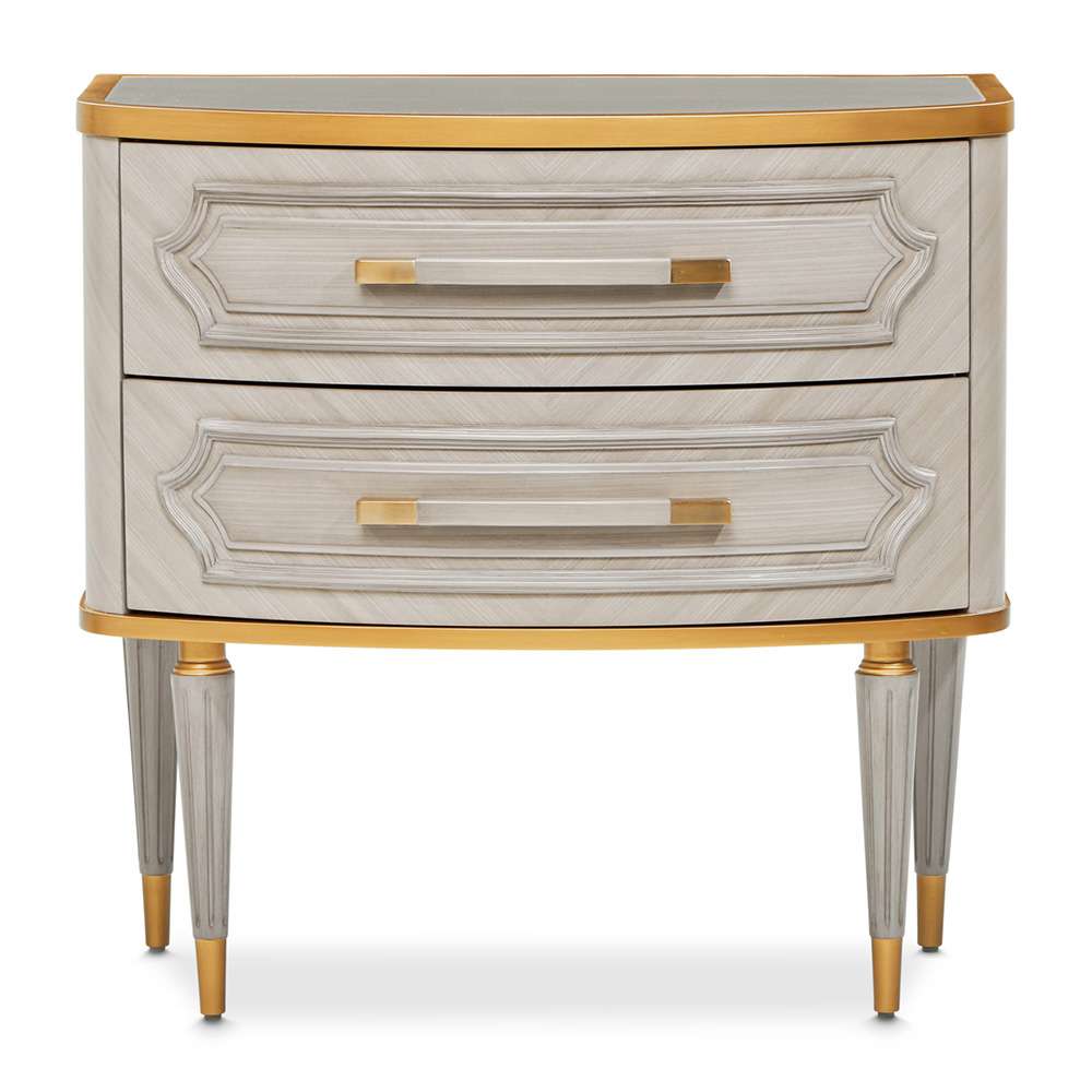 AICO by Michael Amini - St. Charles 2-Drawer Nightstand - Dove Gray - 9088042-803 veiw 2