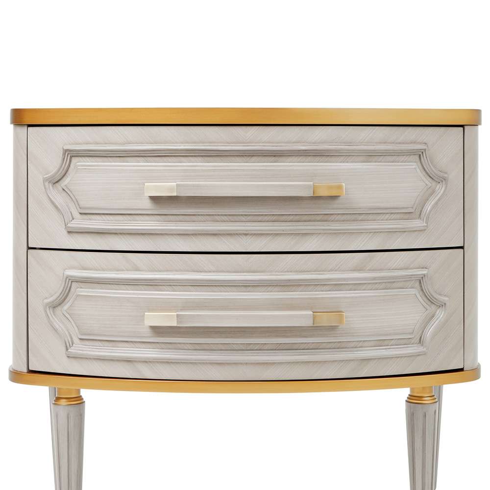 AICO by Michael Amini - St. Charles 2-Drawer Nightstand - Dove Gray - 9088042-803 veiw 5