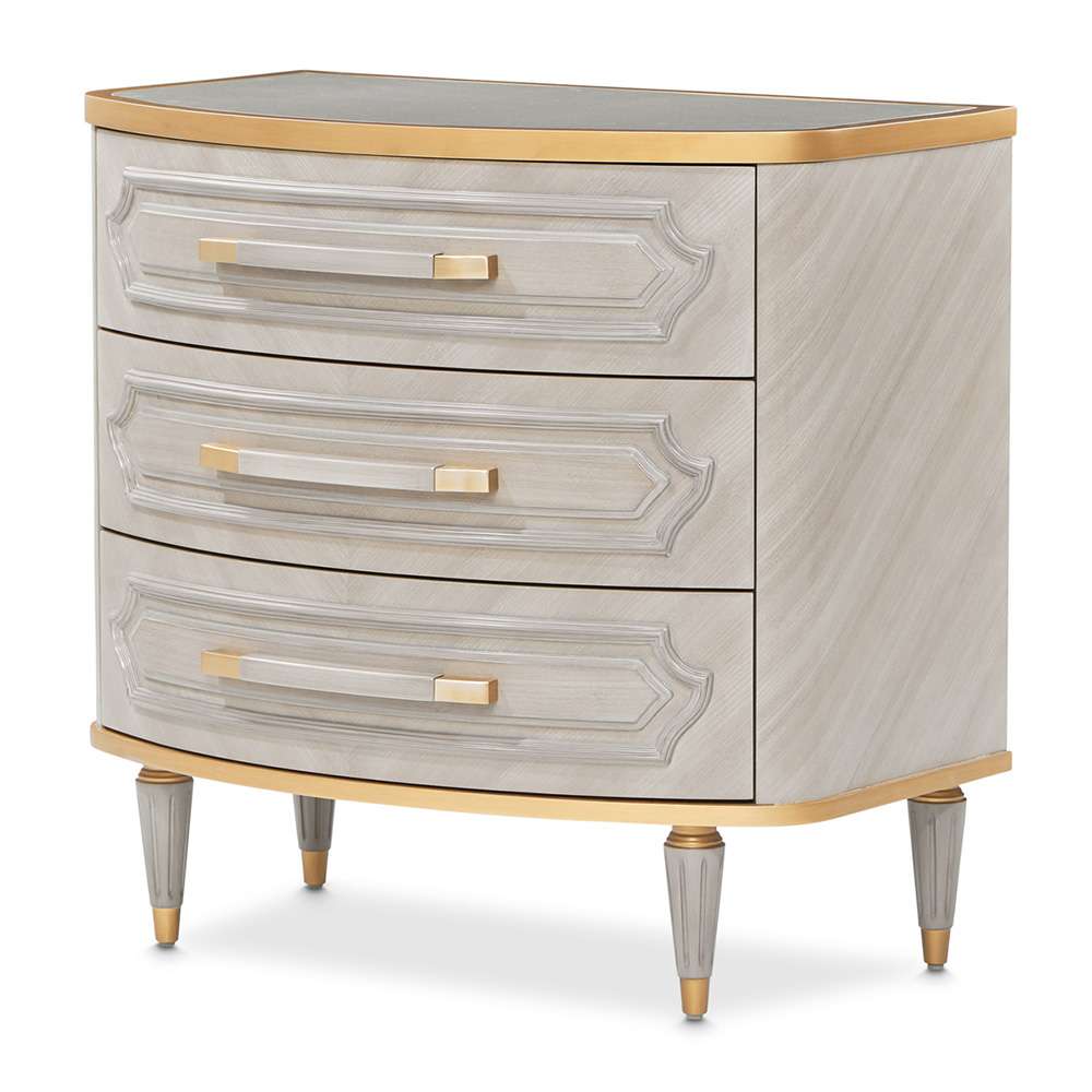 AICO by Michael Amini - St. Charles 3-Drawer Nightstand - Dove Gray - 9088040-803 veiw 1