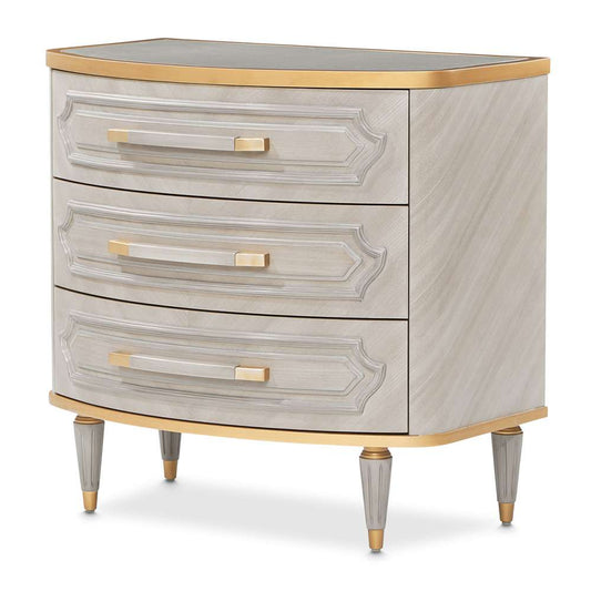 AICO by Michael Amini - St. Charles 3-Drawer Nightstand - Dove Gray - 9088040-803 veiw 1