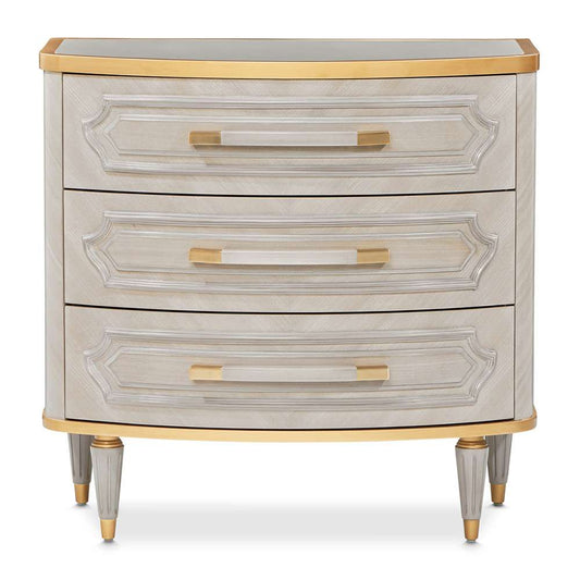 AICO by Michael Amini - St. Charles 3-Drawer Nightstand - Dove Gray - 9088040-803 veiw 2