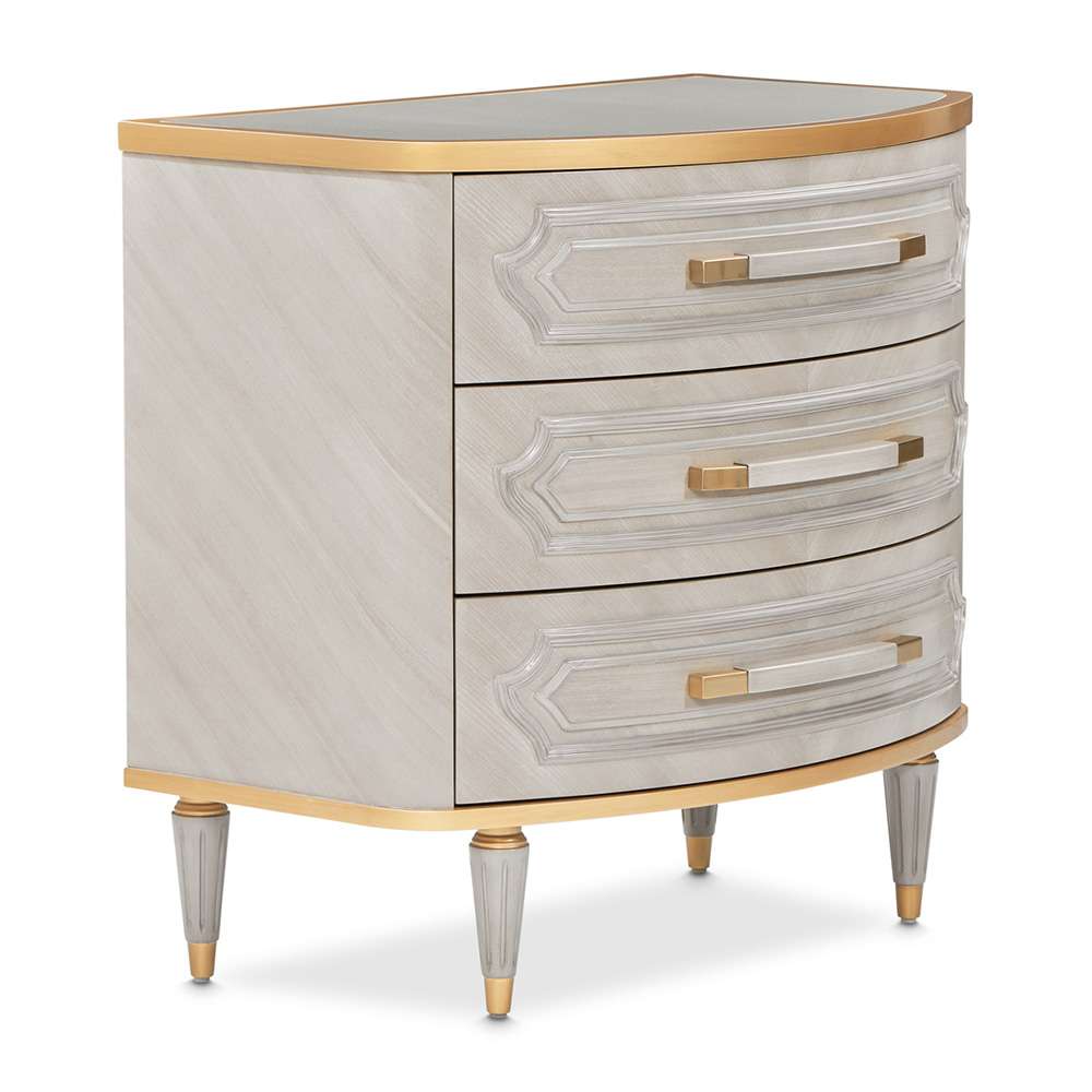 AICO by Michael Amini - St. Charles 3-Drawer Nightstand - Dove Gray - 9088040-803 veiw 3