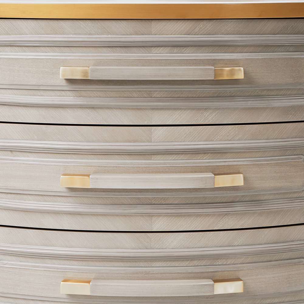 AICO by Michael Amini - St. Charles 3-Drawer Nightstand - Dove Gray - 9088040-803 veiw 5