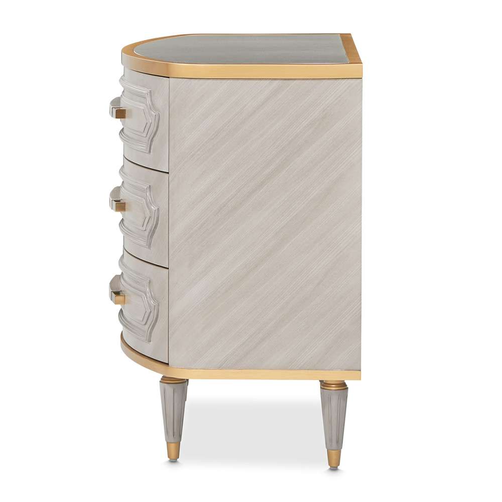 AICO by Michael Amini - St. Charles 3-Drawer Nightstand - Dove Gray - 9088040-803 veiw 6