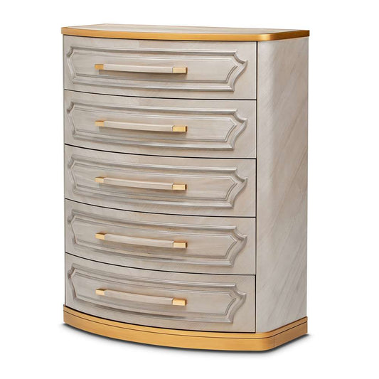 AICO by Michael Amini - St. Charles 5-Drawer Highboy Chest - Dove Gray - 9088070SA-803 veiw 1