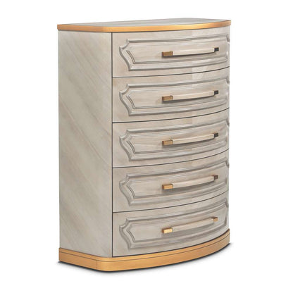 AICO by Michael Amini - St. Charles 5-Drawer Highboy Chest - Dove Gray - 9088070SA-803 veiw 3