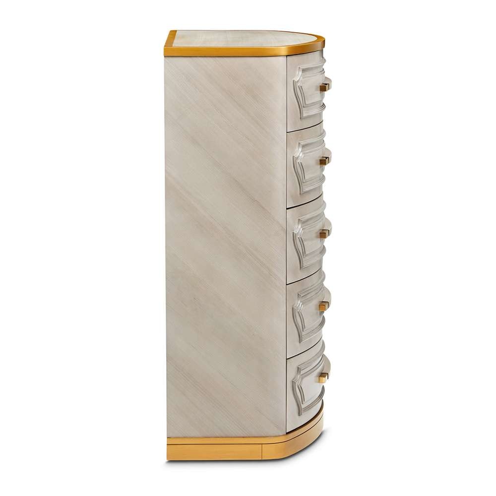 AICO by Michael Amini - St. Charles 5-Drawer Highboy Chest - Dove Gray - 9088070SA-803 veiw 4