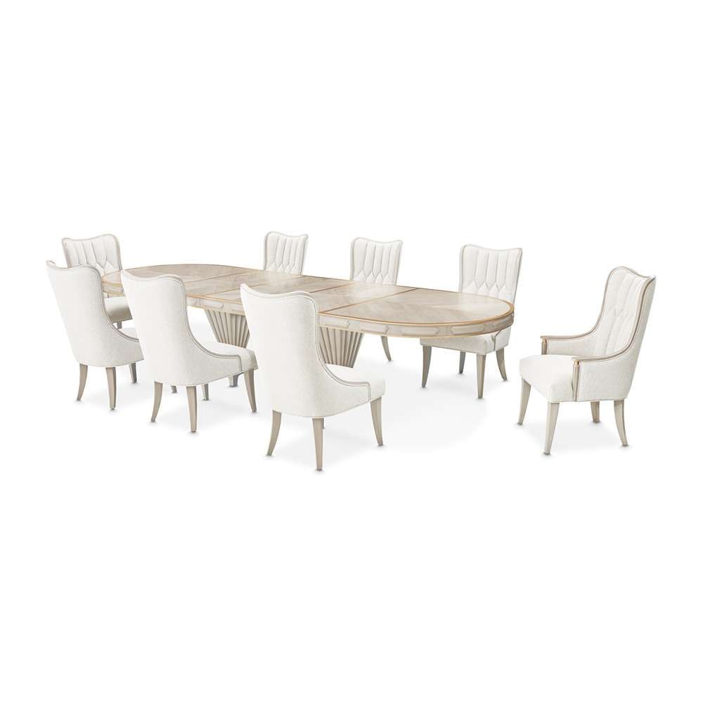AICO by Michael Amini - St. Charles 9-Piece Pedestal Dining Room Set - Dove Gray - 9088002DRS9-803 veiw 1